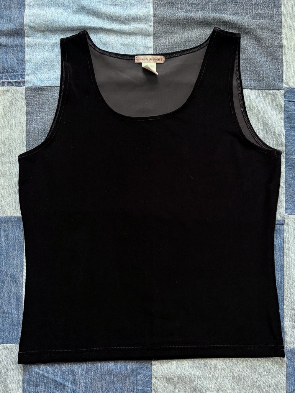 VTG 90s Black Velvet Tank Top Erik Stewart Whimsygoth Goth Vampire Size M
